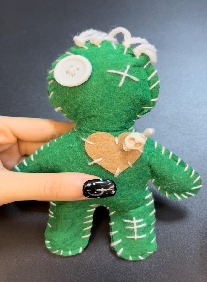 Stitch-Witch 6.2" Handmade Green Dollar Voodoo Doll for Fertility/Wealth/Growth/Halloween Decor - Image 5
